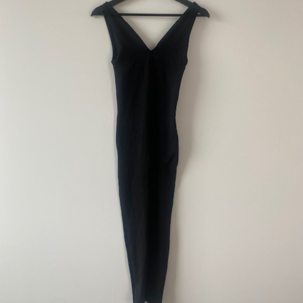 Black ribbed bodysuit